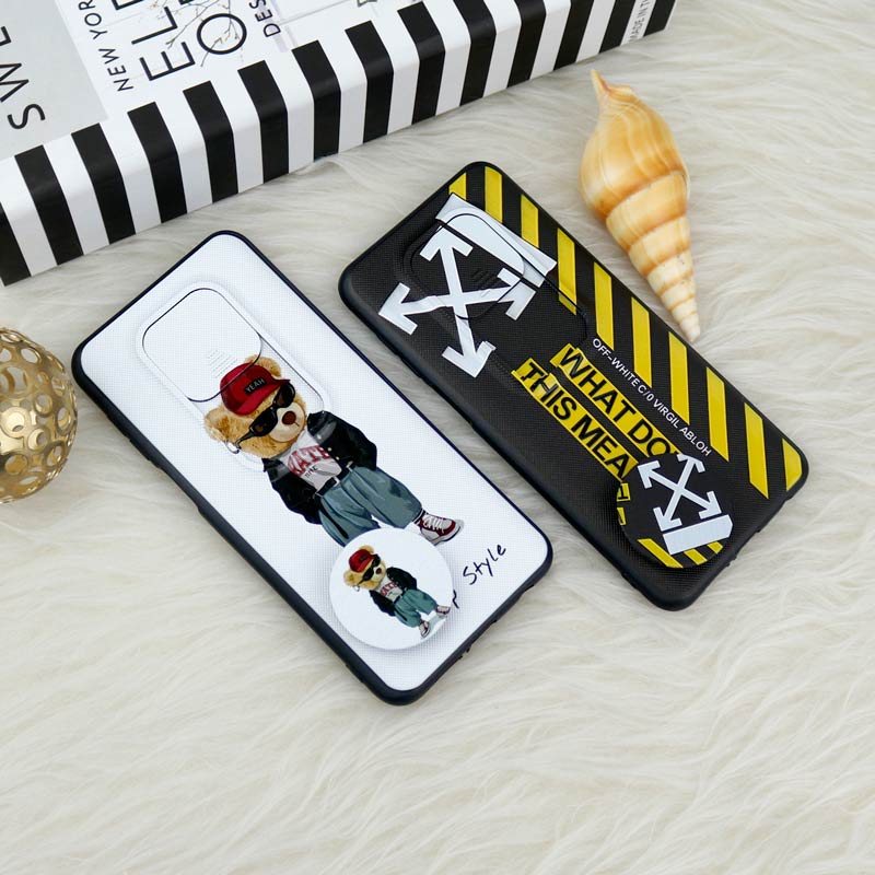 قاب طرحدار محافظ لنزدار کشویی + پاپ سوکت Xiaomi Redmi Note 9s / Note 9 Pro سری F