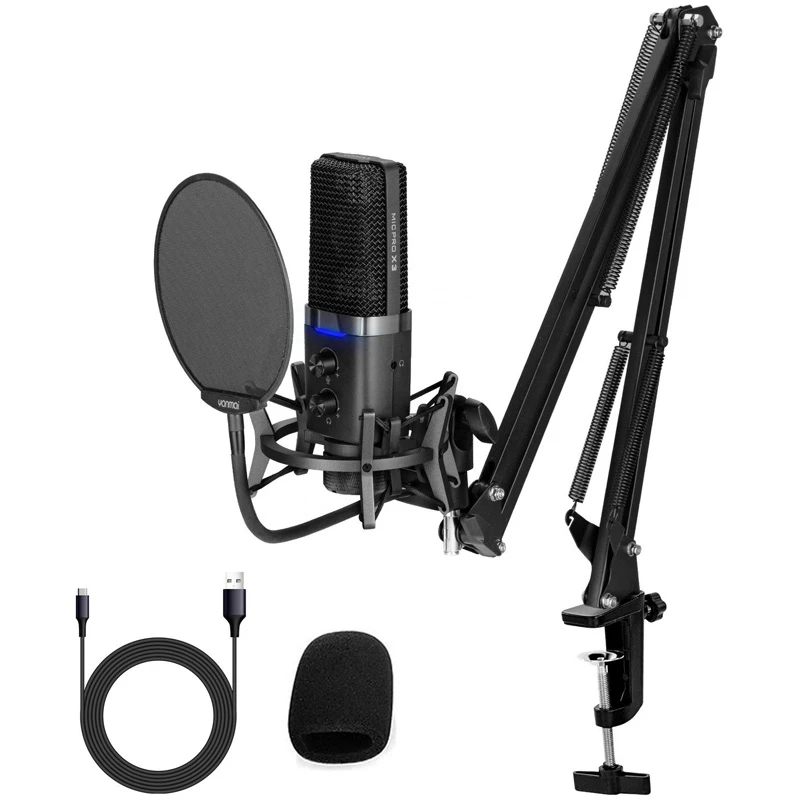 میکروفون کندانسور و پایه لرزشگیر Yanmai MicPro X3 + پاپ فیلتر