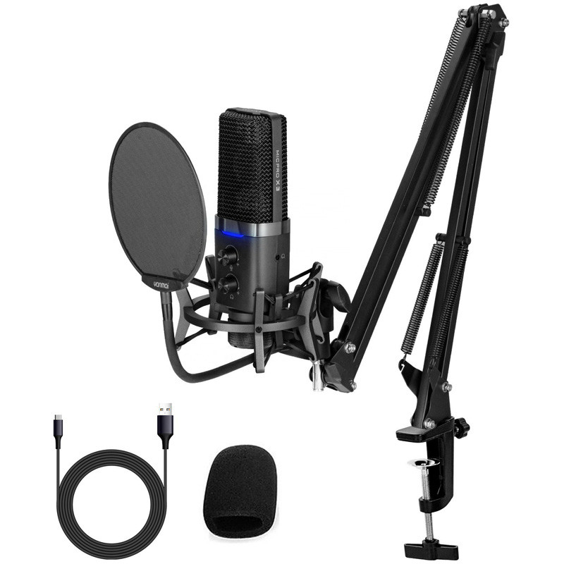 میکروفون کندانسور و پایه لرزشگیر Yanmai MicPro X3 + پاپ فیلتر