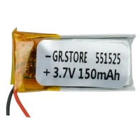 باتری لیتیوم 150mAh 37*12*5mm 551525
