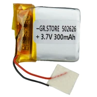 باتری لیتیوم 300mAh 24*24*5mm 502626