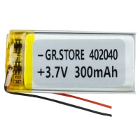 باتری لیتیوم 300mAh 40*19*4mm 402040