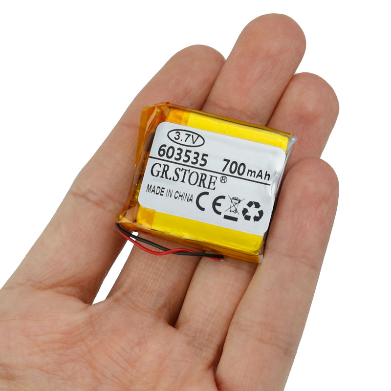 باتری لیتیوم 700mAh 28*28*6mm 603535