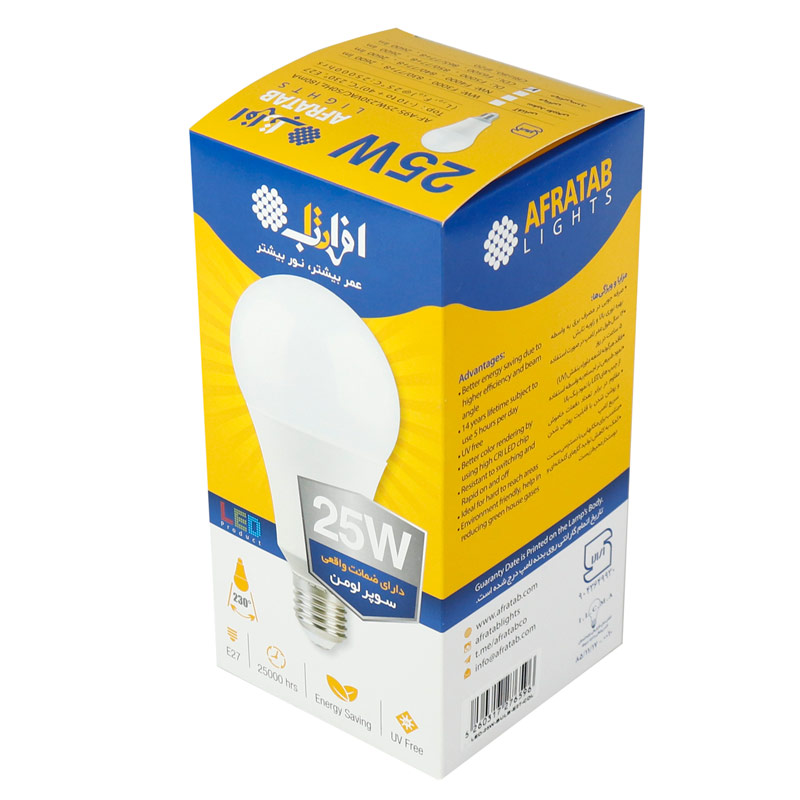 لامپ ال ای دی حبابی 25 وات افراتاب AF-A95-25W پایه E27