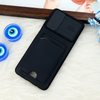 قاب ضد ضربه جاکارتی دار محافظ لنز کشویی کلاسیک Samsung Galaxy A13 مشکی