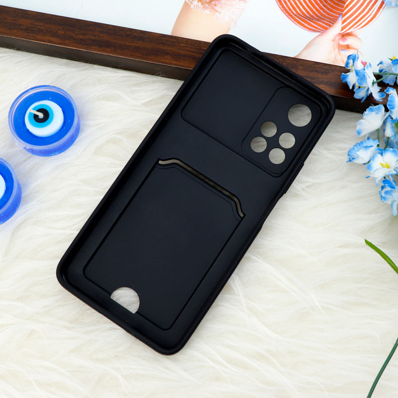 قاب ضد ضربه جاکارتی دار محافظ لنز کشویی کلاسیک Xiaomi Redmi Note 11 Pro مشکی