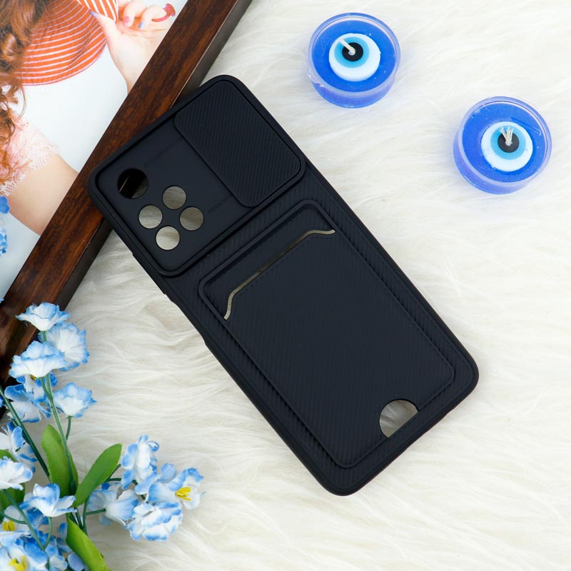 قاب ضد ضربه جاکارتی دار محافظ لنز کشویی کلاسیک Xiaomi Poco M4 Pro