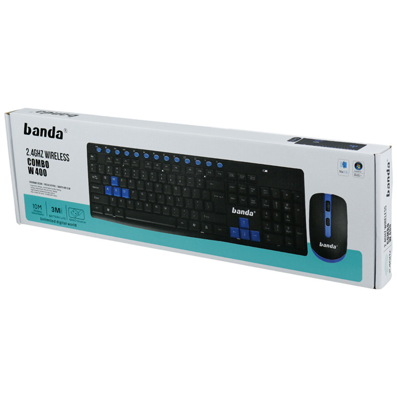 کیبورد و موس بی سیم باندا W400