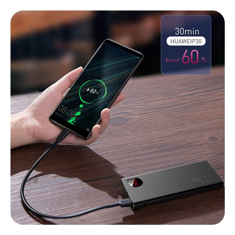پاور بانک فست شارژ باسئوس PPADM10S QC3.0 PD 22.5W ظرفیت 10000 میلی آمپر ساعت