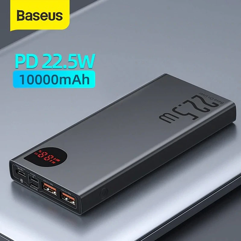 پاور بانک فست شارژ باسئوس PPADM10S QC3.0 PD 22.5W ظرفیت 10000 میلی آمپر ساعت