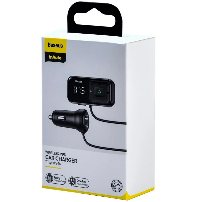شارژر فندکی + FM Player بلوتوثی Baseus T Typed S-16 CCTM-E01