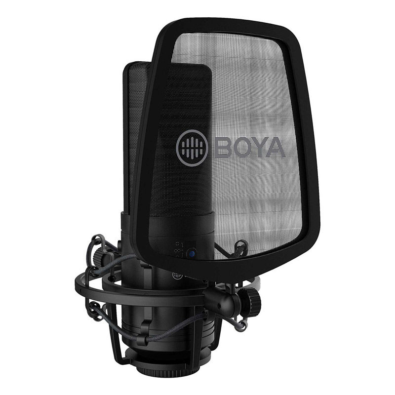 میکروفون کندانسور Boya BY-M1000 + پاپ فیلتر