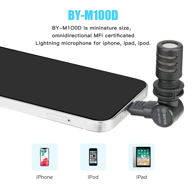 میکروفون کندانسر Boya BY-M100D Lightning