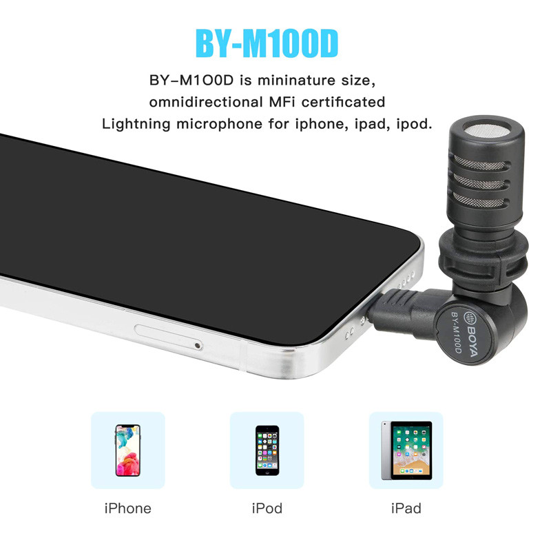 میکروفون کندانسر Boya BY-M100D Lightning