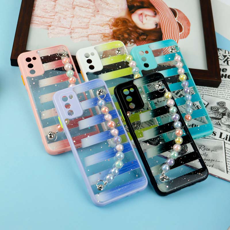 قاب فانتزی بند مرواریدی محافظ لنزدار Samsung Galaxy A03s