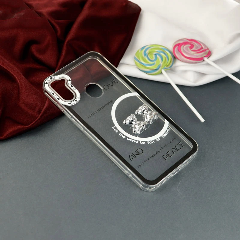 قاب عروسکی خرس نقره ای Samsung Galaxy A11