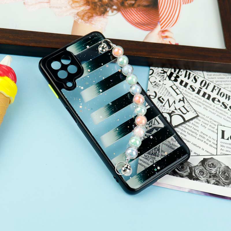 قاب فانتزی بند مرواریدی محافظ لنزدار Samsung Galaxy A22 4G