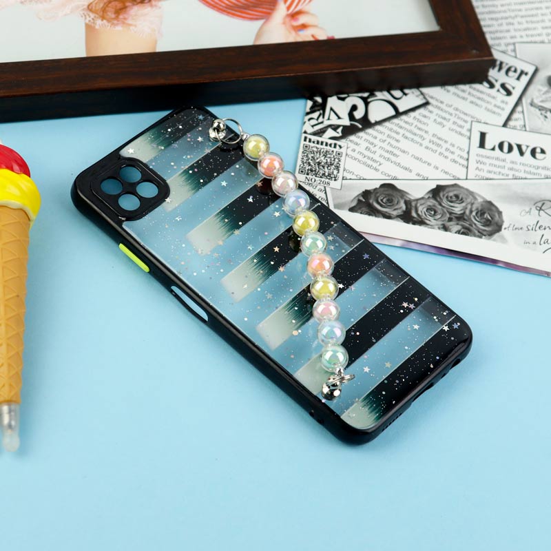 قاب فانتزی بند مرواریدی محافظ لنزدار Samsung Galaxy A22 5G