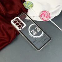 قاب عروسکی خرس نقره ای محافظ لنزدار Samsung Galaxy A53 5G