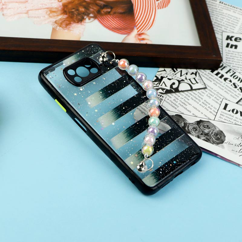 قاب فانتزی بند مرواریدی محافظ لنزدار Xiaomi Poco X3