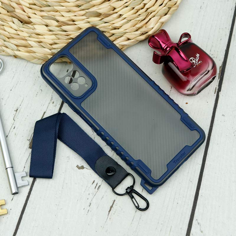 قاب PC Carbon محافظ لنز دار + بند آویز Xiaomi Redmi Note 11