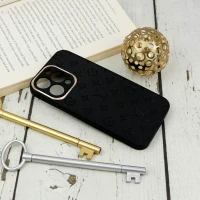 قاب چرمی داغی خورده LV محافظ لنزدار iPhone 13 Pro مشکی