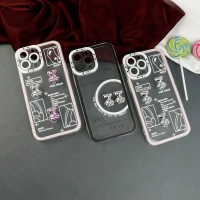 قاب عروسکی خرس نقره ای محافظ لنزدار iPhone 13 Pro Max