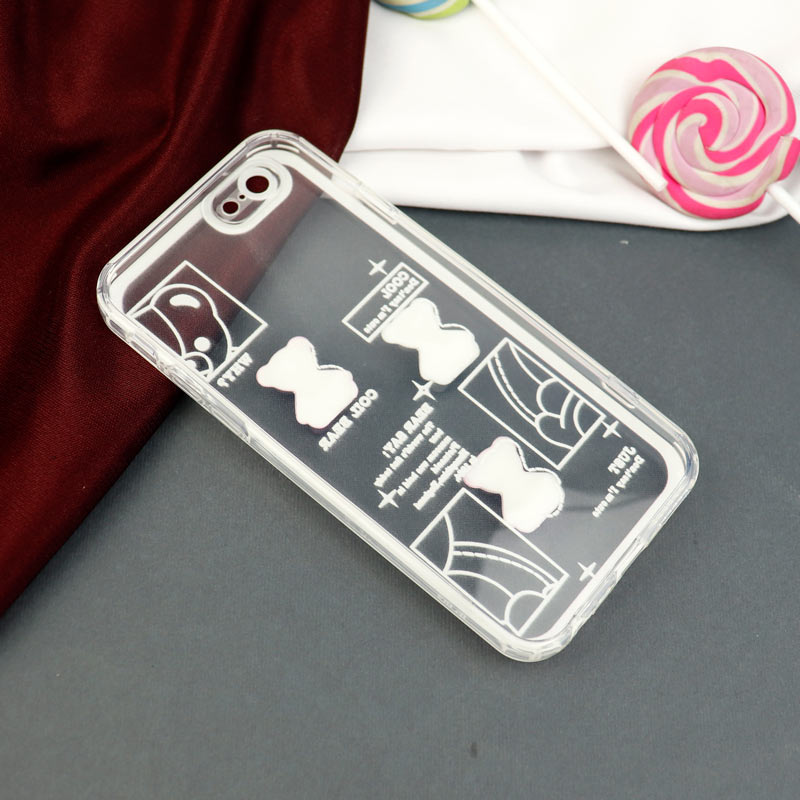 قاب عروسکی خرس نقره ای محافظ لنزدار iPhone 6s