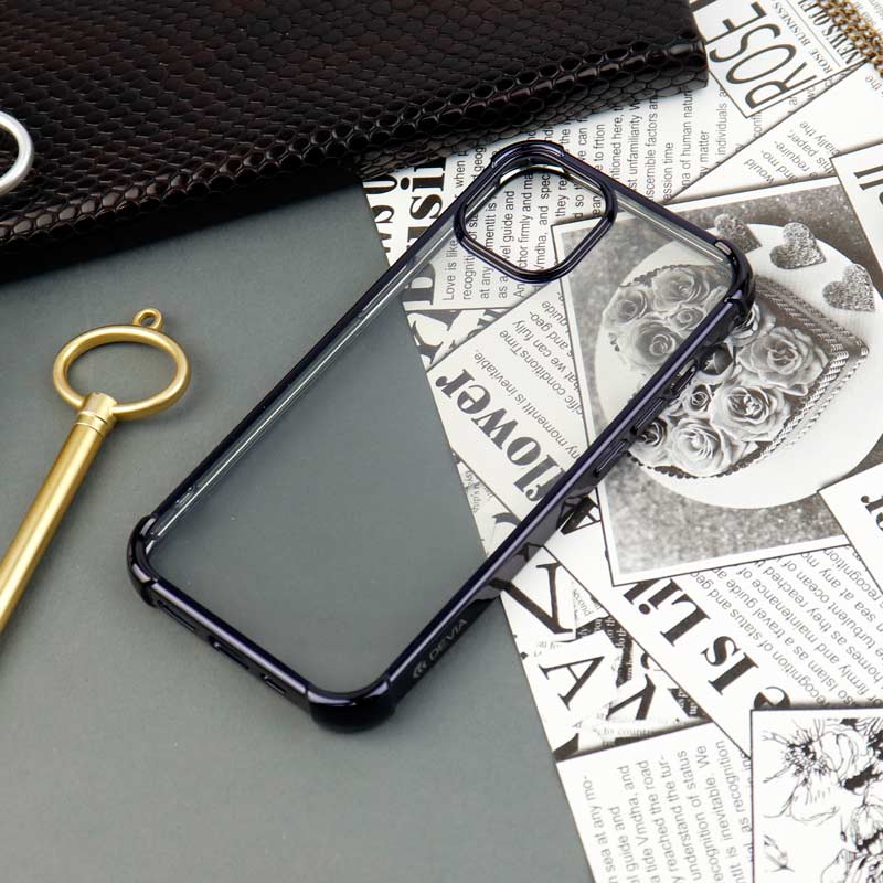 قاب ضد ضربه پشت شفاف Devia آیفون iPhone 13 مشکی