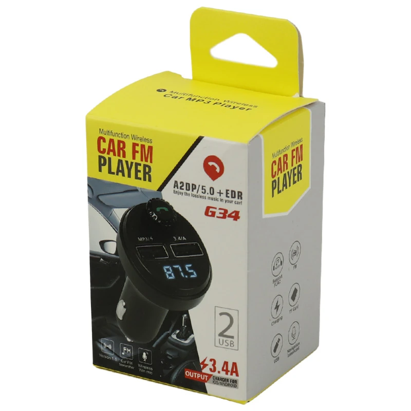 شارژر فندکی + FM Player بلوتوثی G34