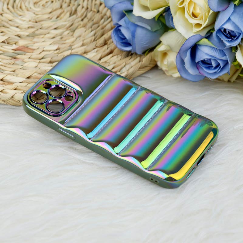 قاب پافر هولوگرامی ژله ای محافظ لنزدار iPhone 12 Pro Max