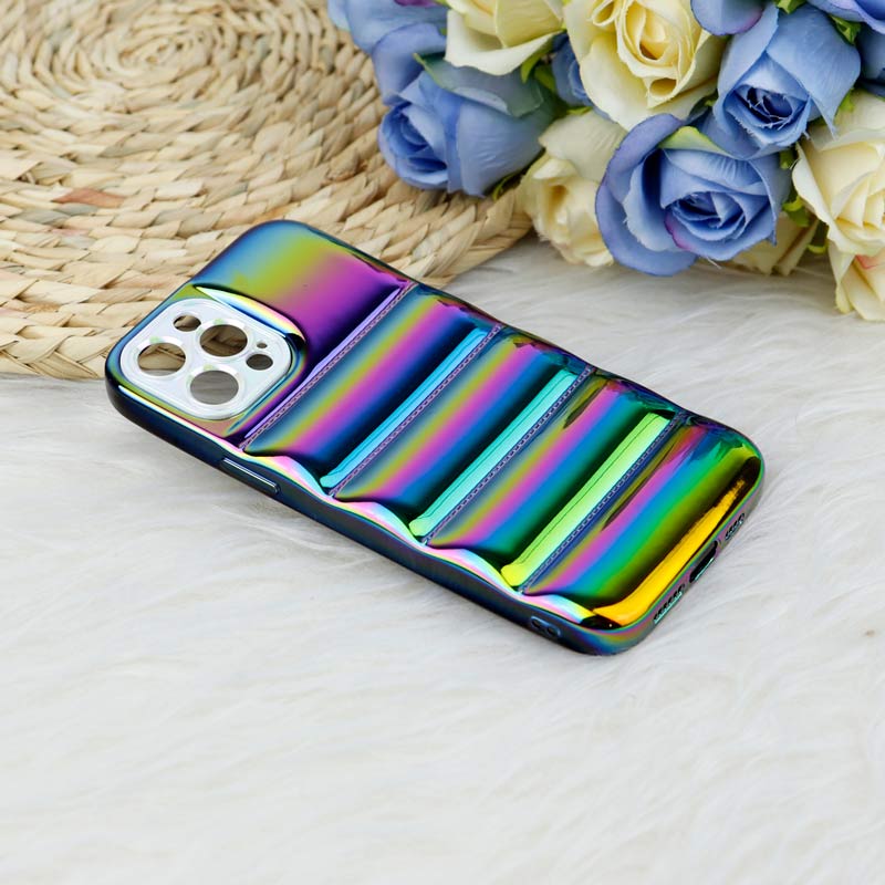 قاب پافر هولوگرامی ژله ای محافظ لنزدار iPhone 12 Pro Max