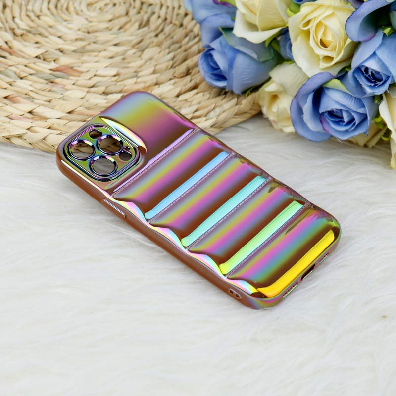 قاب پافر هولوگرامی ژله ای محافظ لنزدار iPhone 12 Pro Max