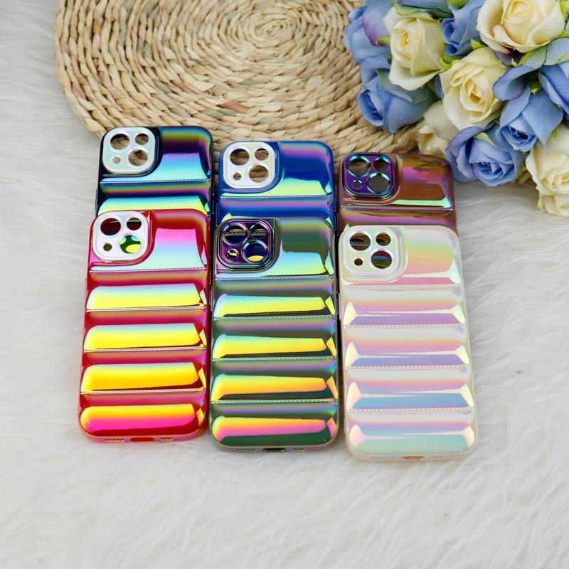 قاب پافر هولوگرامی ژله ای محافظ لنزدار iPhone 13