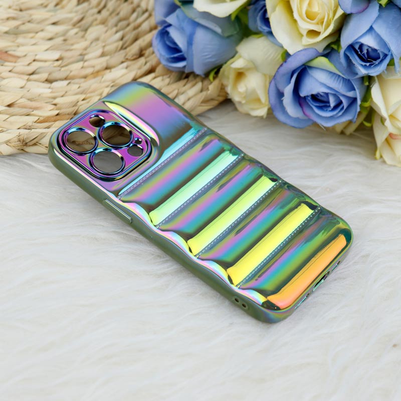قاب پافر هولوگرامی ژله ای محافظ لنزدار iPhone 13 Pro