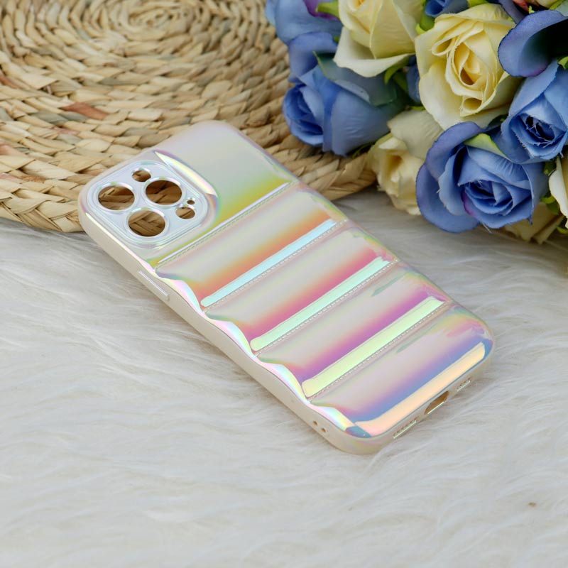 قاب پافر هولوگرامی ژله ای محافظ لنزدار iPhone 13 Pro Max