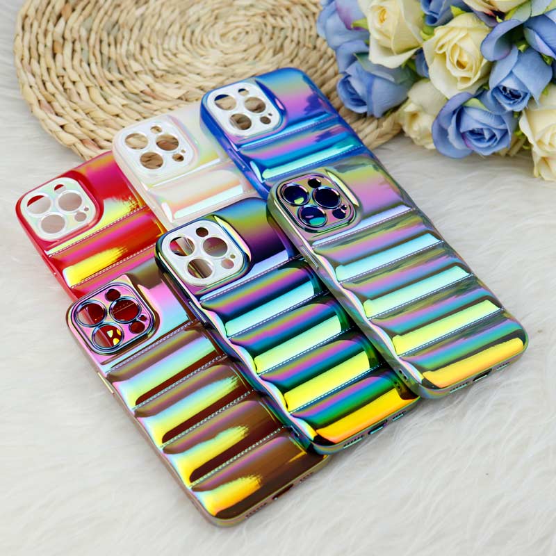 قاب پافر هولوگرامی ژله ای محافظ لنزدار iPhone 13 Pro Max