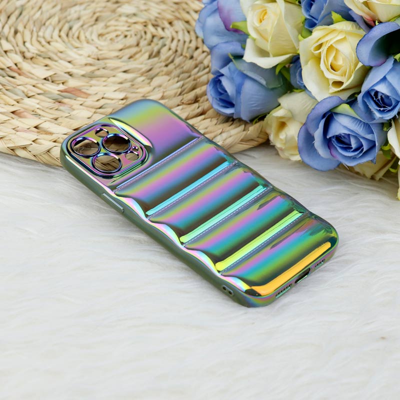قاب پافر هولوگرامی ژله ای محافظ لنزدار iPhone 13 Pro Max