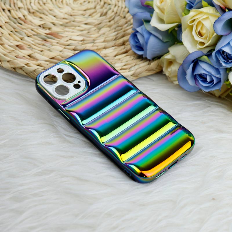قاب پافر هولوگرامی ژله ای محافظ لنزدار iPhone 13 Pro Max