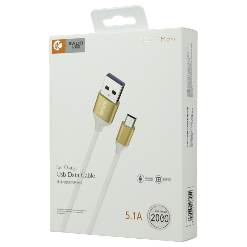 کابل میکرو یو اس بی فست شارژ Kalio SJ05-V8 5.1A 2m