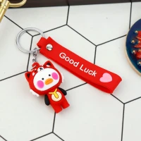 جاکلیدی سیلیکونی + بند آویز گربه قرمز سری C