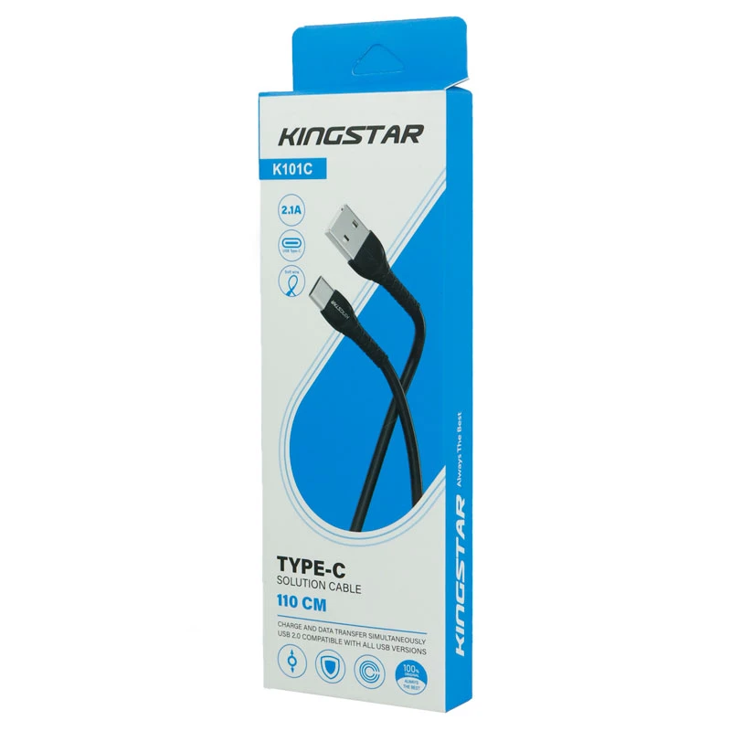 کابل تایپ سی 2.1 آمپر کینگ استار K101C طول 1.1 متر