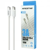 کابل دو سر تایپ سی 3 آمپر کینگ استار K251C طول 1.2 متر