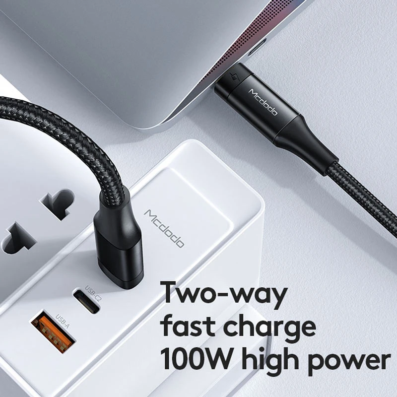 کابل دو سر تایپ سی فست شارژ 100 وات مک دودو CA-8760 طول 0.8 متر