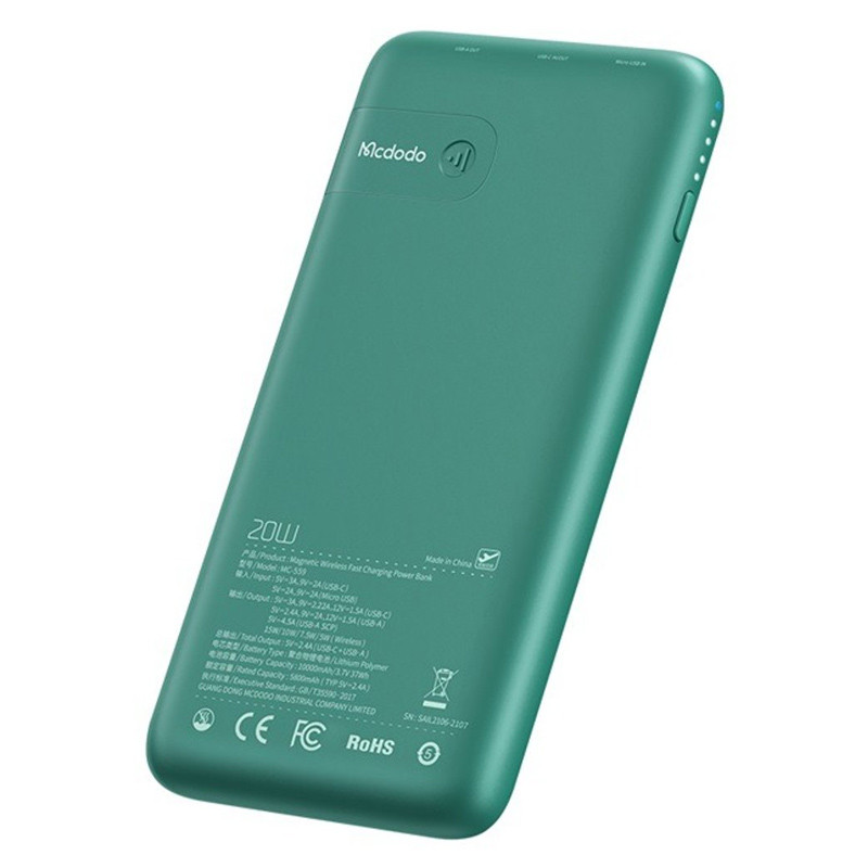 پاور بانک بی سیم فست شارژ 10000 مک دودو Mcdodo MC-559 QC3.0 PD 20W