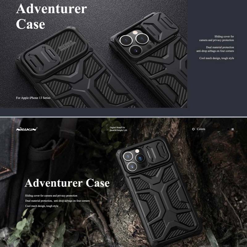 قاب ضد ضربه محافظ لنزدار Nillkin Adventuer آیفون iPhone 13 Pro Max مشکی