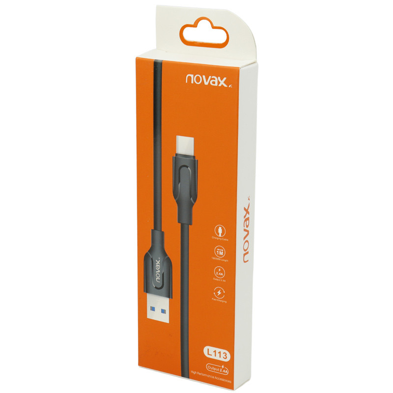 کابل میکرو یو اس بی فست شارژ Novax L-113 2.4A 1m