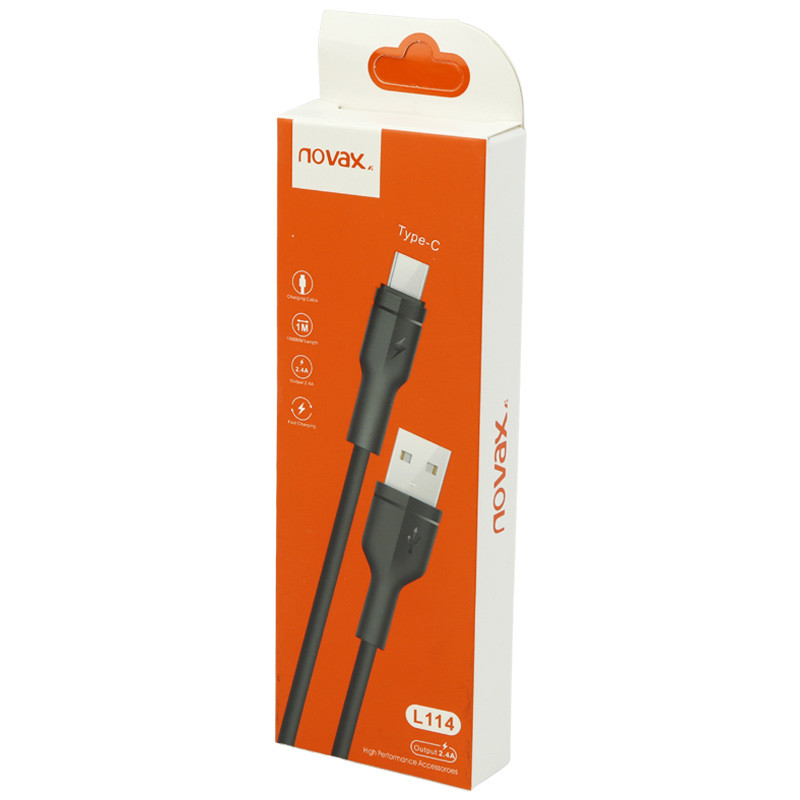 کابل میکرو یو اس بی فست شارژ Novax L-114 2.4A 1m