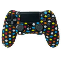 روکش دسته بازی PS4 طرح دایره های رنگی کوچک زمینه مشکی
