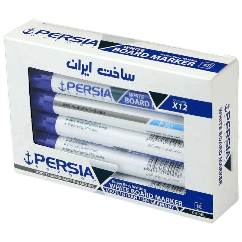 ماژیک وایت برد پرشیا نوک تخت P-201 بسته 12 عددی